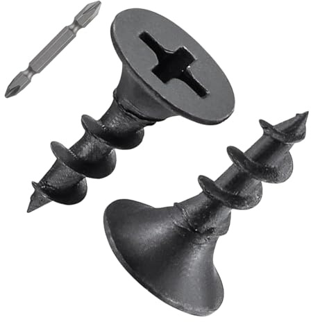 200 Stück Schnellbauschraube mit Grobgewinde, 3,9 x 16 mm Rigips Schrauben | Gipskarton Schrauben mit Kreuzschlitz Bit, Trockenbau Schrauben, Universalschrauben Schwarz