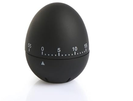 Egg Shaped Kitchen Timer (Black)