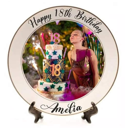 Personalised Birthday Gifts 16th 18th 21st 30th Gifts | Photo Plate Gift 10 Large Plate & Stand