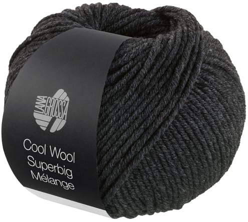 LANA GROSSA Meilenweit Superbig Melange | Extrafeine Merinowolle, waschmaschinenfest und filzfrei | Handstrickgarn aus 100% Schurwolle (extrafine) | 50g Wolle zum Stricken & Häkeln | 80m Garn FB 218