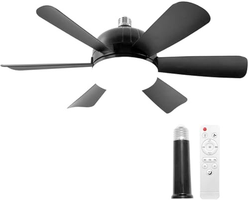 Deckenventilator mit Licht und Fernbedienung, 45 cm kleines Ventilatorlicht mit dimmbarer LED-Lampe, 3 Farbtemperaturen, Deckenventilator für Küche Schlafzimmer