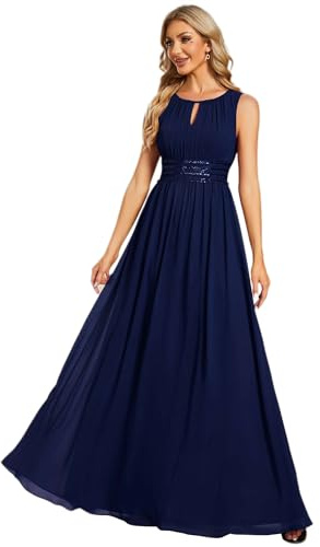 Ever-Pretty Brautjungfernkleid Damen Lang Abiballkleid 10 klasse | a linie,halter neck,chiffonkleid damen festlich,abendkleider,ES01955