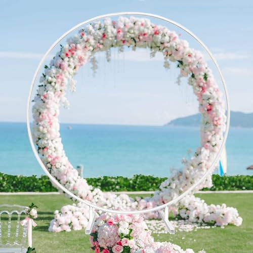HIFRQVVC Arco Nuziale, Kit Struttura for Arco di Palloncini Oro e Bianco, Diverse Misure (1-2,5 m/3,2-8,2 Piedi)(White,2.2m - 7.2ft)