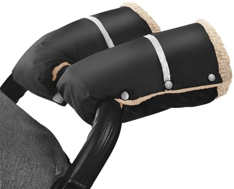 Flintronic Handmuffar för barnvagn, extra tjocka barnvagnshandskar, handvärmare för barnvagnar, vattentät, vindtät, frostskyddad, universell storlek, vinterhandskar för barnvagnar