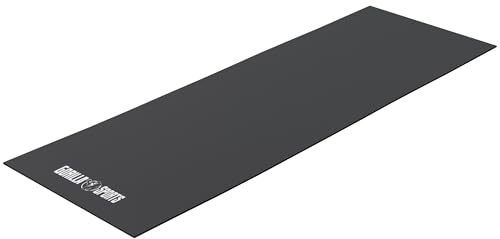 GORILLA SPORTS® Tapis de Protection de Sol - 180/120 x 60 x 0,6 cm, PVC, Antidérapant, Noir - Tapis pour Équipement de Fitness, Appareils de Musculation, Sport, Maison (Noir, 180 x 60 x 0,6 cm)