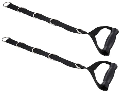 Mikinona 2 pezzi Cinghie Fitness Resistenti Nere per Esercizi con Bande di Resistenza Strap per Macchine Cavo Leggere e Portatili per Allenamento Casa e Palestra