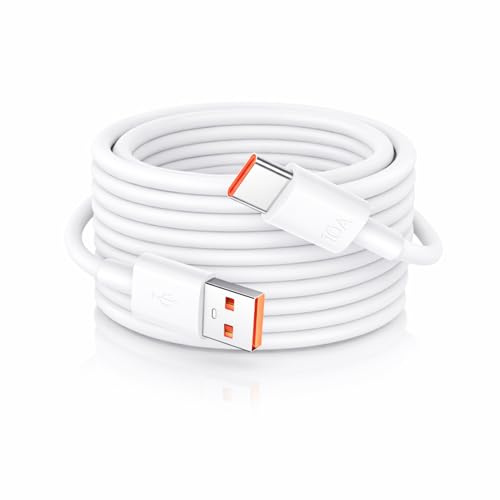 Cable USB-C 10m Alta Resistencia, USB-A a Tipo C de Larga Distancia para Cámaras de Seguridad, Proyectores, Dashcams y Dispositivos USB-C, Cable PVC Duradero para Alimentación
