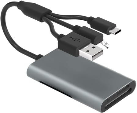 4 in 1 Memory Card Reader with Lightnings/USB-C/USB-A Port Memory Stick Pro Duo Adapter Plug and Play Digital Camera Card Viewer for Androids IPhones MacBooks Windows