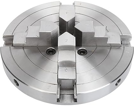 Ejoyous Mandril de Torno, Mandril Autocentrante de Acero de Aleación de 6 pulg., 4 Mordazas, 1 pulg. X 8 TPI, Agarre Interno de 5 a 100 Mm, Abrazadera Externa de 98 a 135 Mm, para Usuarios de