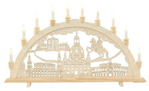 Dekohelden24 Arco Luces, diseño, Largo x Ancho x Alto Aprox. 71 x 4 x 40 cm, 10 focos de Dresden, 40 cm