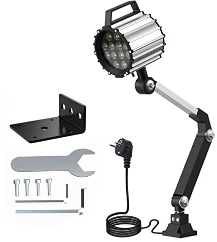 LED Werkzeug Drehmaschine LampeMaschinenleuchte Lange Arm 12W230V Arbeitsleuchte einstellbarWasserdicht Arbeitsscheinwerfer (12W)