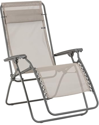 Lafuma Mobilier Rt2 Relax-Sedia a Sdraio reclinabile, Tessuto, Castagna, 114x68x87 cm
