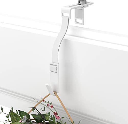 MDCASA Support Couronne de Noël - Patère de porte Couronne - Peut Être Utilisé de Chaque Côté - Porte-manteau à Suspendre - Crochets Peignoir Sans Perçage (blanc)