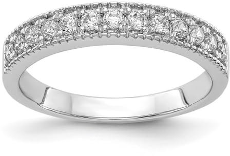 Diamantring aus 14 Karat Weißgold, US-Größe 7, Schmuck für Damen, One Size, Diamanten Edelstein Goldfarben, Diamant