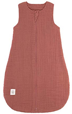 LÄSSIG Sac de couchage été/printemps pour bébé sans manches Mousseline GOTS unisexe, taille 62/68 2-6 mois, rosewood