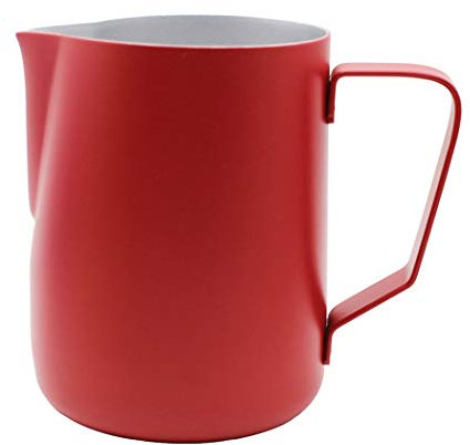 Abcsea 1 Pezzo Bricco per Latte in Acciaio Inox, Brocca di Latte, Brocca in Acciaio Inox, Montalatte Latte, Schiuma di Latte, caffè Latte Art Penna caffè, Rosso 600ml/20oz