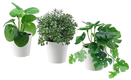 Fejka Künstliche Topfpflanze für drinnen und draußen, Arbeit, Büro, Dekoration, 6 cm, 3 Stück
