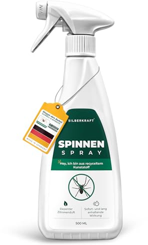 Silberkraft Spinnen Spray mit effektiver Sofortwirkung [500 ml] | Wohnung & Garten, Langzeitwirkung bis zu 3 Monate, Alternative zu Spinnengift & Spinnenfallen