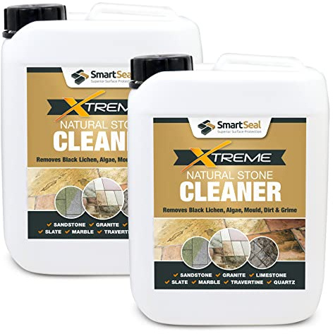Smartseal Xtreme Natural Stone Cleaner - A Professional-Grade Cleaner Specially Formulated to remove Black Spot, Green Algae & General Surface Staining (2 x 5 Litre)