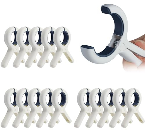 15 Stück große Wäscheklammern Handtuchklemmen Strandtuchklammern Handtücher Towel Clips, Winddicht Klammern auf Strand und Sonnenliegen für Teppich,Schuhe,Badetuch und Dicke Kleidung