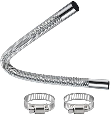ALI2 Auspuffschlauch für Generator - 50CM Auspuffschlauch Zusatzheizung Auspuff Edelstahl Auspuff Schalldämpfer - Auto Auspuffrohr mit zwei Edelstahlschellen für Dieselheizung
