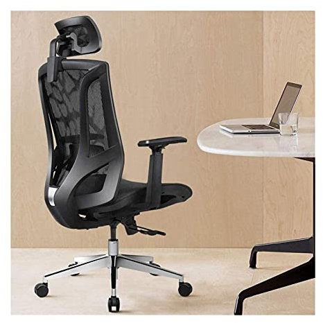 KOHARA Bürostuhl Ergonomischer Bürostuhl mit hoher Rückenlehne und atmungsaktivem Netz, verstellbare Armlehnen, Computerstuhl, höhenverstellbar (Stuhl) (schwarz)