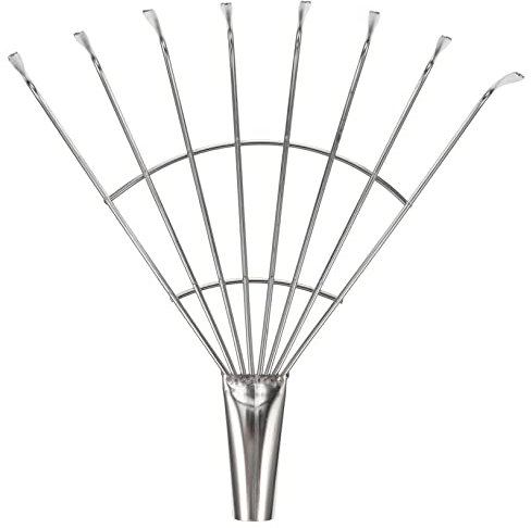 Toddmomy Grasrechen Austausch des Lüfterrechenkopfes Hand-blattgreifer Blatt Rechen Werkzeug Rechen Aus Edelstahl Rechen Für Rasen Heavy Duty Kind Teleskopisch Rostfreier Stahl Laubrechen