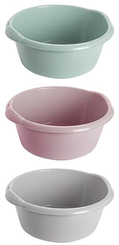HAC24 3er Set Plastikschüssel 3 Liter Schüssel Kunststoffschüssel Rührschüssel Küchenschüssel Servierschüssel