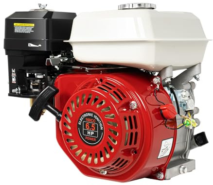 GDNTMU 6.5HP 4 Stroke Air Cooled Gas Engine, 160cc Pull Start Gasoline Engine Motor, OHV Replaces for Honda GX160 Go Kart for Compressor Scarifier Lawnmower Pump Generator 20mm (4.8kw)