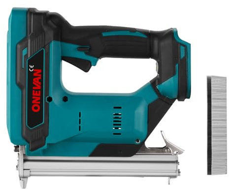 ONEVAN Akku Tacker Nagelpistole Kompatibel mit Makita 18V, Elektrotacker Akku Tackerpistole für 4mm Nägel, inkl. 100 Klammern, für Polsterei, Textilien befestigen und Holzbearbeitung (ohne Batterie)