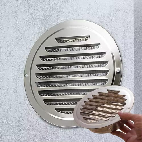 3 4 5 6 7 8 Stainless Steel Air Flat Vents Ceiling Vent Covers Ventilation Grill Screen Hood with Screen Mesh Wall Exhaust Hood Dryer Vent External Cover(8inch-200mm)