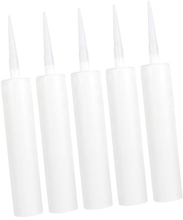 JISADER Tubes de calfeutrage vides, cartouches rechargeables de 310ml avec buses, Tubes de mastic de calfeutrage pour bricolage artisanat résine époxy sol de, 5 pièces
