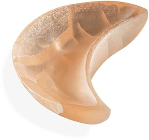 NKlaus Melocotón Selenita Luna, 10 x 7 cm, cuenco de melocotón y selenita en forma de luna, hecho a mano para meditación y piedras curativas, decoración espiritual ideal para limpieza energética y