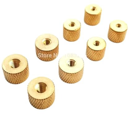 Generic 10pcs Brass Copper Cylindrical Adjusting Knurled Thumb Nut Pinapple Pattern Thumbnut for Air Water Cooling Fan PC Case Model DIY(M2.5)