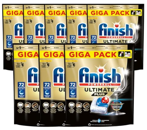 Finish Ultimate Plus Pastilles Lave-Vaisselle, 72 capsules - lot de 8