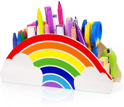 HAINLOGWANG Regenbogen Stiftehalter Stifteköcher, Stiftehalter Kinder, Schreibtisch Organizer Regenbogen, kinder Schreibtisch Büro Organizer, für Kinder Büromaterial, Klassenzimmer Organisation