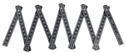 Règle Pliante Extensible 1m pour Menuiserie - Règle de Travail du Bois Professionnelle avec Revêtement Caoutchouc Anti-Dérapant - Outil de Précision pour Chantiers, Bricolage et Projets de Constructio