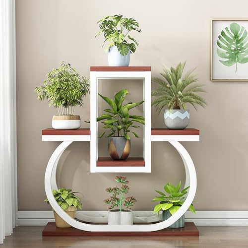 ASerZenith Portafiori A Forma di Cuore per Interni, A 4 Ripiani, in Ferro, Adatto per Cortili, Giardini E Balconi - Portaoggetti Angolare per Piante(8)