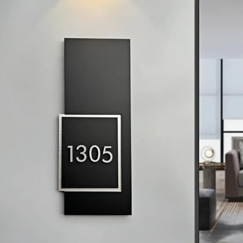 Custom Modern Acrylic Door Plaque, Personalized Cut Waterproof 3D Floating House Number Sign, Self Adhesive Room Number Plate Perfect For Apartment Residential(Silver)