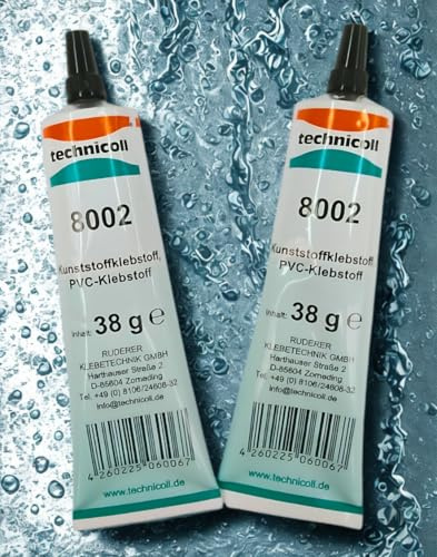 Speciellt PVC-lim set 2 x 38 g TECHNICOLL – saltvattenbeständigt reparationslim för SUP Stand Up Paddle Boards & gummibåtar klibbar också under vatten duo-pack