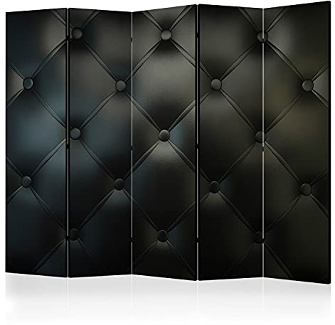 murando - Paravent Raumteiler Glamour, 225x172 cm, 5-teilig, Wohnzimmer | Mobiler Sichtschutz, sofort einsatzbereit, Holzrahmen, ideal fürs Wohnzimmer oder Büro, geruchsneutral, lichtbeständig