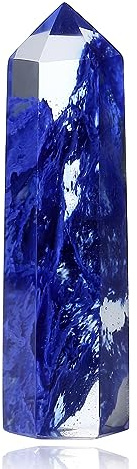 XIANNVXI 2 Blauer Turmalin Kristalle Heilung Kristall Wand Edelsteine Steine Turm Natürliche Hexagonal Punkt Stäbe Meditation Energie Therapie Steine