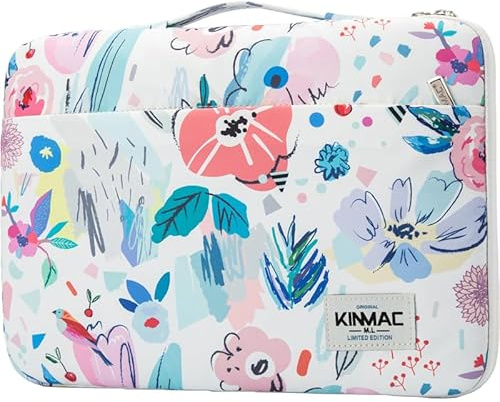 Kinmac 360° Full Cushioned Protective Water Resistant Laptop Sleeve case Bag For 15.6 inch-16 inch Laptop (Flowers)