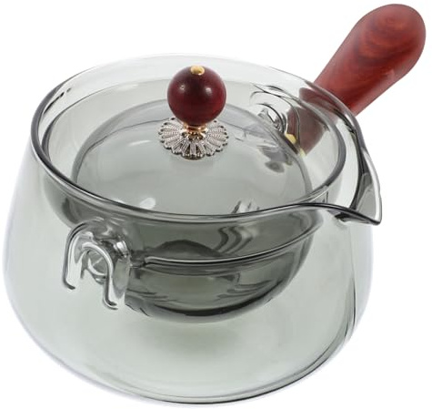SAKURRDD Teapot Glass Tea Kettle Tea Kettles Chinese Tea Dispenser Tea Kettle Glass 360 Rotation Tea Maker Chinese to Rotate North American Walnut Small Green Mandarin Decorate/802