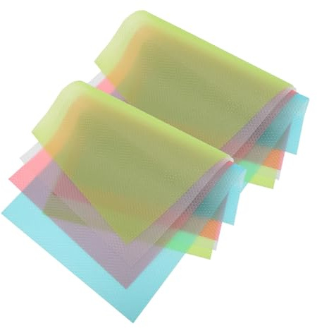 VOSAREA 8pcs Washable Refrigerator Non-slip Mats Eva Shelf Liners for Kitchen Cabinets Oil-proof Protective Fridge Mats Suitable for Fridge Shelves and Cupboards