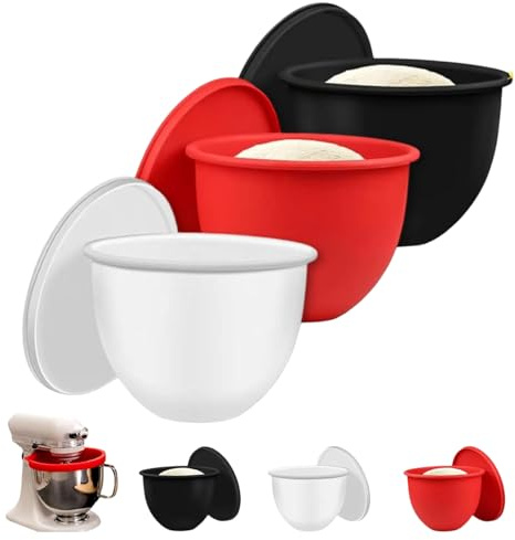 Aribliseza Inserts en Silicone 3 pièces pour Robots pâtissiers de 5 litres, Accessoires pour Bols mélangeurs, doublures en Silicone, Bols de Rechange pour pâtisserie et Cuisine.