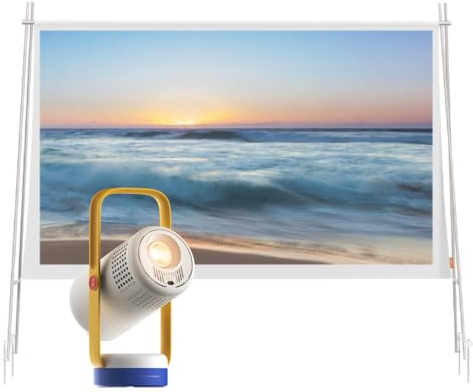 XGIMI Vibe One Battery Powered Mini 1080P Smart Portable Projector,Google TV with Licensed Netflix, Sound by JBL, Built-in Battery, Auto Focus Auto Keystone with Portable Projector Screen