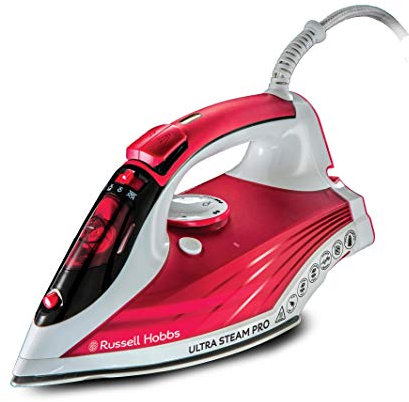 Russell Hobbs Ultra Steam Pro Iron, Ceramic non-stick soleplate, Large 320ml Easy Fill Water Tank, 155g steam shot, 45g Continuous steam, Self-cleaning function, 3m Easy Wrap Cord, 2600W, 23990