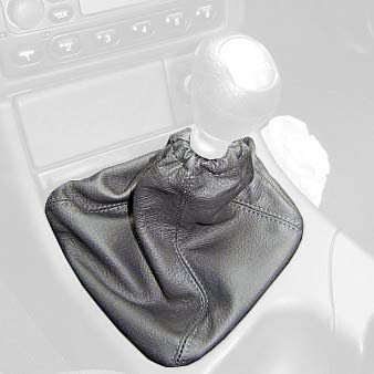 RedlineGoods Schaltsack Manschette kompatibel mit Ford Cougar 1999-03. Maßgeschneidert - Nicht universell. Echtes Top Qualitat Italienisches Alcantara. Schwarz mit Silberem Faden