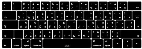 MiNGFi Thai 2016-2020 MacBook Tastaturschutz, EU/ISO, Schwarz | Für MacBook Pro 13 A1706/A1989/A2159 (2016-2020), Pro 15 A1707/A1990 (2016-2019), Virtuelle Esc-Taste, Silikon